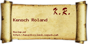 Kensch Roland névjegykártya